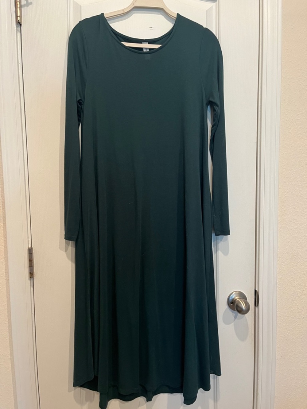 Zenana Outfitters Long Sleeve Dark Green A-Line Dress